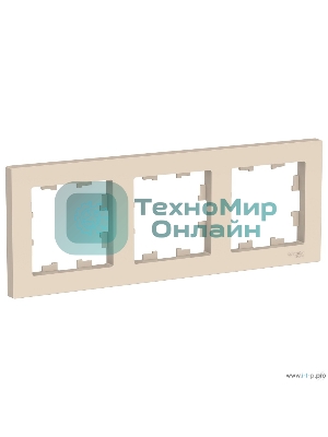 Рамка 3-постовая Schneider-electric AtlasDesign, универсальная, бежевый