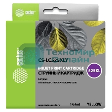 Картридж струйный Cactus CS-LC525XLY желтый (14,4 мл) для Brother DCP-J100/J105/J200