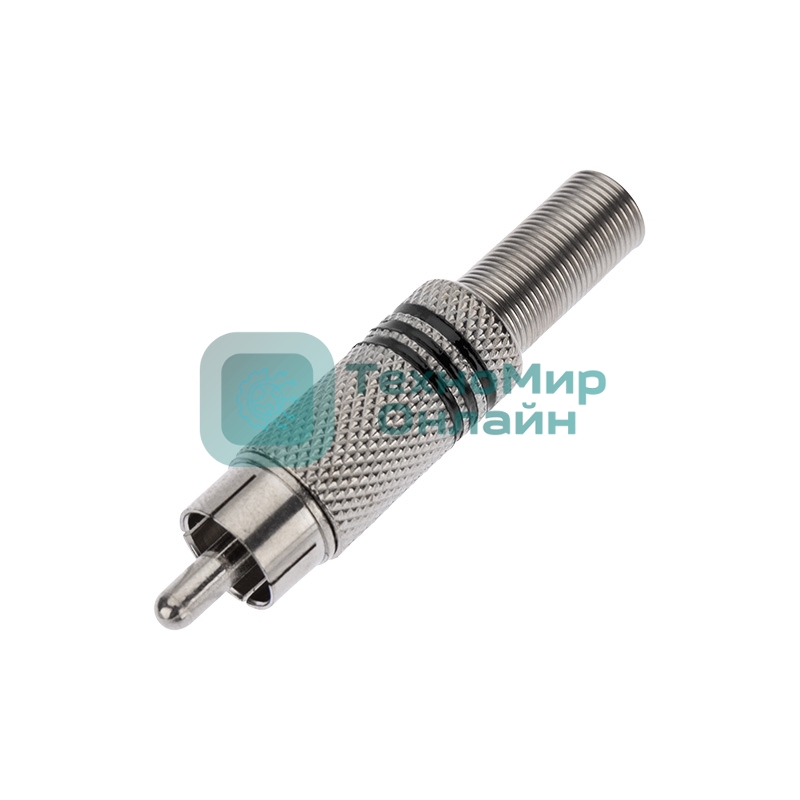 Разъем штекер PROconnect RCA металл под винт ZN черный/красный