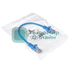 Патч-корд ExeGate EX286371RUS UTP-RJ45-RJ45-5e-0,3M-LSZH-BL, UTP, cat.5e, LSZH, 0.3м, синий