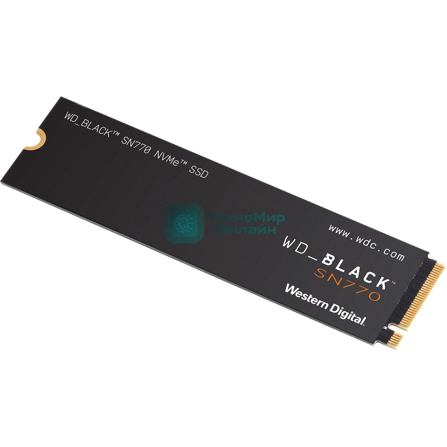 Накопитель SSD WD Black SN770 NVMe, 1.0Tb, M.2(22x80мм), NVMe, PCIe 4.0 x4, 3D TLC, R/W 5150/4900Mb/s, IOPs 740 000/800 000, TbW 600, DWPD 0.3 (12 мес.)