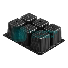 Кассета для рассады, 180х135х60 мм, 6 ячеек, полистирол, 5 шт. Россия