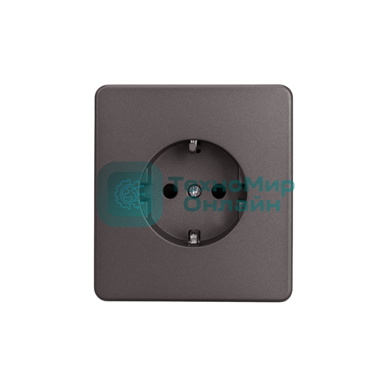 Розетка ROUND 1-ая с/з с/у, со шторками 16А титан Kranz