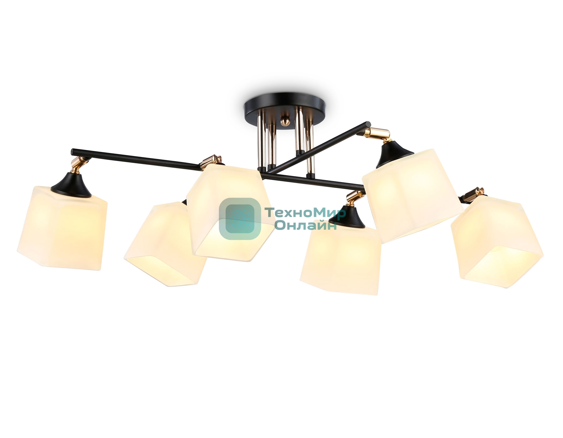 Светильник Ambrella light TR303089/6 BK/FGD/FR черный/золото/белый матовый E27/6 max 40W 800*580*250