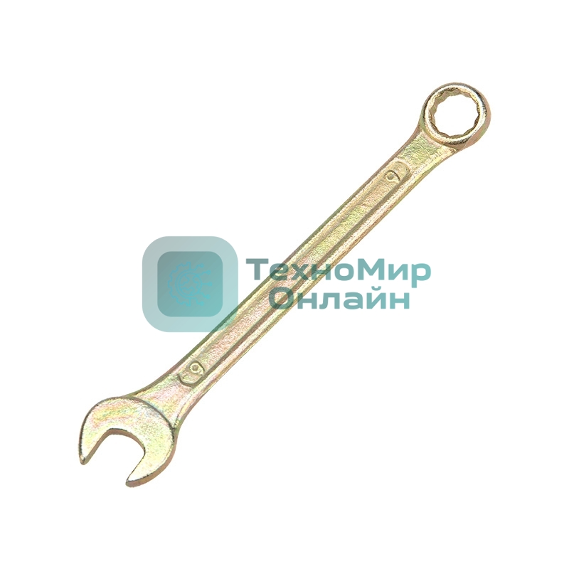 Ключ комбинированный Rexant 9 мм, желтый цинк