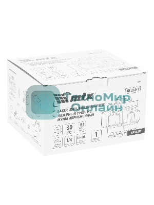 Лазерный уровень м-призм. MTX ML 360-4 Basic SET, 30 м, зеленый луч, акк. Li 3000 мА·ч, сумка
