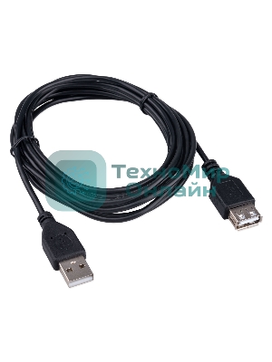 Кабель-удлинитель USB2.0 Гарнизон GCC-USB2-AMAF-4.5M, AM/AF, медь, 4.5м, черный, пакет