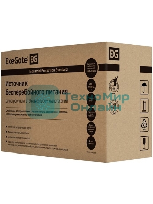 Источник бесперебойного питания ExeGate EX292801RUS SpecialPro UNB-1600.LED.AVR.2SH.3C13 1600VA/950W, LED, AVR, 2*Schuko+3*C13, съемн.кабель, металлический корпус, черный