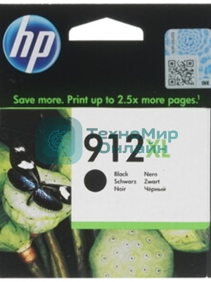 Картридж струйный HP 912 3YL84AE черный (825стр.) для HP OfficeJet 801x/802x