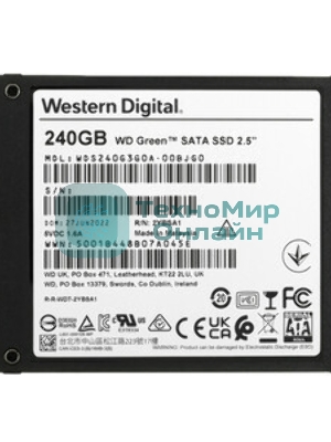 Накопитель SSD WD Green WDS240G3G0A, 240Gb, SATA III, 2.5