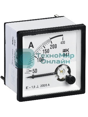 Амперметр Э47 72х72мм 200/5А кл. точн. 1.5 IEK IPA10-6-0200-E