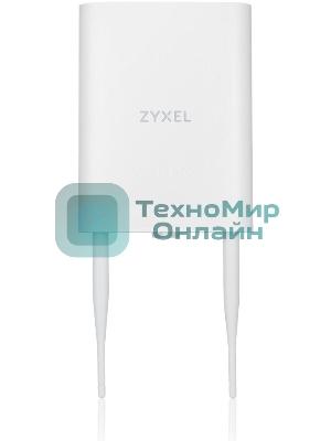 Гибридная уличная точка доступа Zyxel NebulaFlex NWA55AXE, 802.11a/b/g/n/ac/ax (2,4 и 5 ГГц), внешние антенны 2x2 (в комплекте), до 575+1200 Мбит/с, 1xLAN GE, защита от 4G/5G, без поддержки Captive po