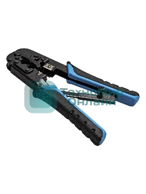 Инструмент ExeGate EX293156RUS EX-T568R для обжима RJ-45, RJ-11/12 для круглого кабеля с храповым механизмом