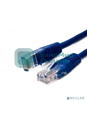 Кабель патч-корд, Filum FL-U5-1M-BL U/UTP 5e cat. 1м, 26AWG(7x0.16 мм), омедненный алюминий (CCA), PVC, синий