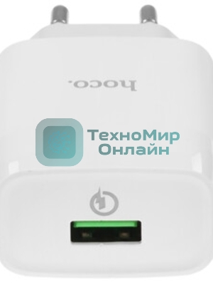 Зарядное устройство Hoco 18Вт, 3А, QC3.0, 1xUSB + кабель USB/Type-C, C72Q, белый, блистер