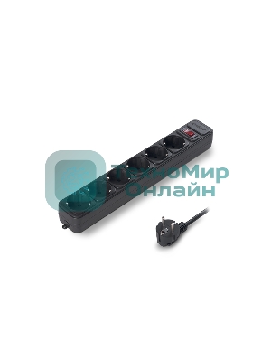 Сетевой фильтр ExeGate EX119395RUS SP-6-5B (6 розеток, 5 м, евровилка, черный)