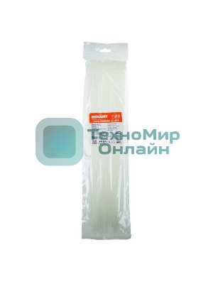 Хомут кабельный Rexant 4.8х400 нейл. белый (уп. 100 шт)