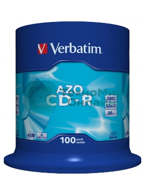 Диск CD-R Verbatim 700Mb 52x 100 шт., DataLife+ Cake Box Pastel Color (43430)