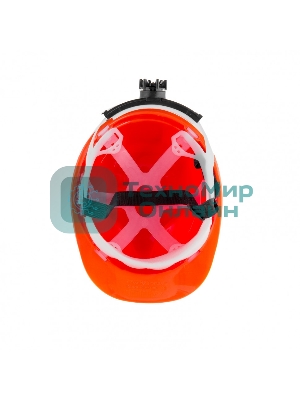 Каска защитная Сибртех с храповым механизмом, ЕВРОПЛАСТ, оранжевая