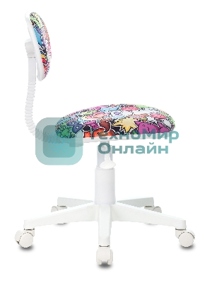 Кресло детское Бюрократ CH-W201NX мультиколор маскарад, крестовина пластик, пластик белый