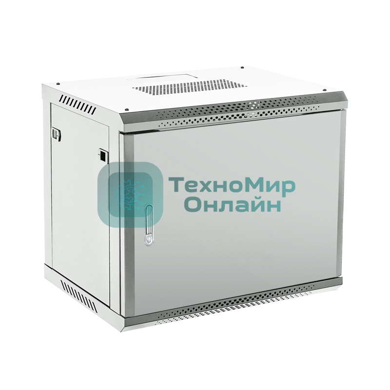 Шкаф коммутационный Rexant настенный 9U 600x600 мм пер. дв. металл серый