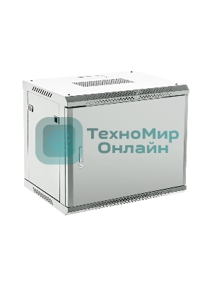 Шкаф коммутационный Rexant настенный 9U 600x600 мм пер. дв. металл серый