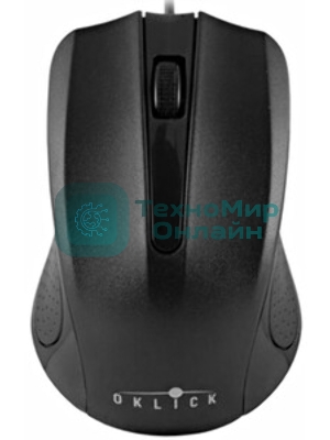 Мышь проводная Oklick 225M черный, 1200 dpi, USB, кнопки - 3