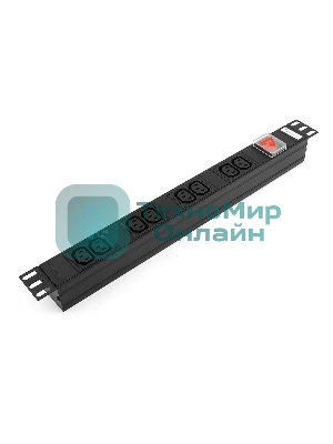 Блок Gembird EHB8-4, 1 вход С14/8 выходов C13, с защитой для 19