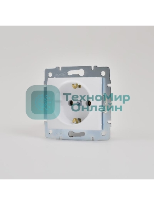 Механизм розетки 1-м СП KARINA термопласт с заземл. бел. LEZARD 707-0288-122B