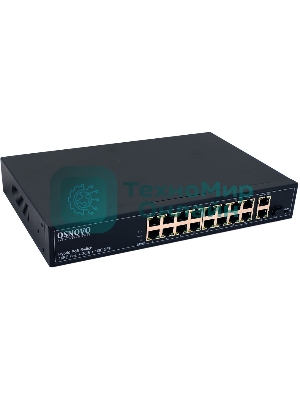 Коммутатор PoE коммутатор FE, 16 *10/100 Base-T с PoE, 2 x GE Uplink (RJ45), 1 x GE SFP Uplink, мощность PoE на порт до 30W, суммарно PoE до 292W