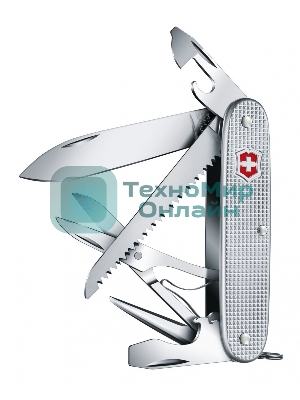Нож Victorinox Farmer X Alox, 93 мм, 10 функций, алюминиевая рукоять, серебристый