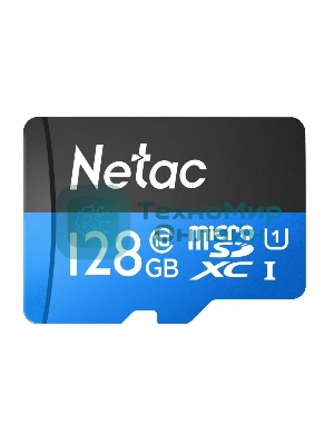 Флеш карта MicroSDXC 128Gb Netac Class 10 UHS-I U1 P500 Standart + адаптер NT02P500STN-128G-R
