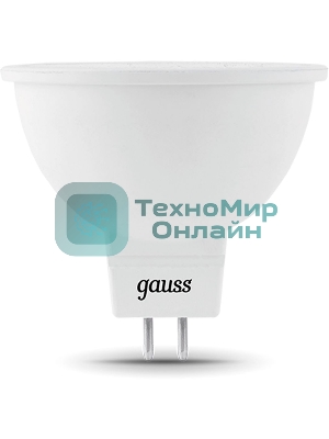 Лампа светодиодная Gauss Black 5Вт цок.:GU5.3 рефлектор 12B 4100K св.свеч.бел.ней. MR16 (упак.:10шт) (201505205)