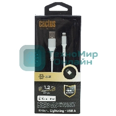 Кабель Cactus CS-LG.USB.A-1.2 USB (m)-Lightning (m) 1.2м белый блистер