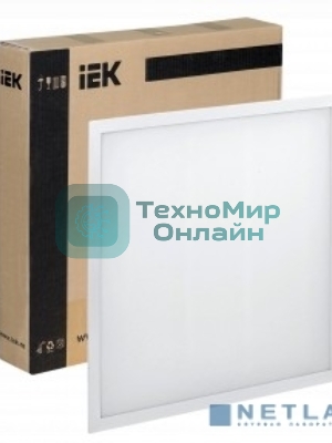 Светильник светодиодный ДВО IEK LDVO3-6571-45-4000-K01 6571-O 45Вт 4000К 595х595х20 опал аналог люм.свет. 4х18 накладных или в потолок Армстронг