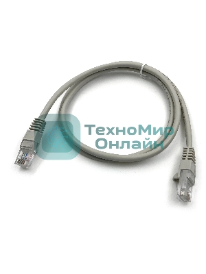 Патч-корд Buro LSZH UTP cat.5e 1м серый RJ-45 (m)-RJ-45 (m)