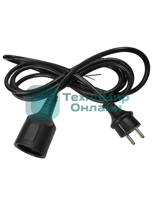 Удлинитель, вилка Schuko прямая - розетка Schuko, 3х1.5, 220 В, 16А, черный, 7 метров