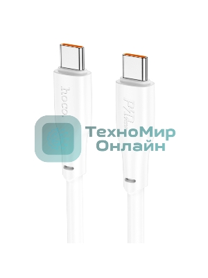 Кабель USB2.0 Hoco Type-C/Type-C, 5А, 240Вт, X93, 1м, белый, коробка
