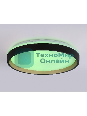Светодиодный светильник RGB Ambrella light FZ610 BK/GD черный/золото IP20 66W 3000K-6500K+RGB D490*85 (ПДУ ИК)