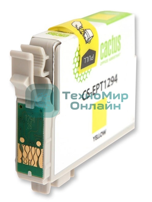 Картридж струйный Cactus CS-EPT1294 (T1294) желтый (10 мл) для Epson Stylus Office B42/BX305/BX305F/BX320/BX525/BX625/SX420/SX425