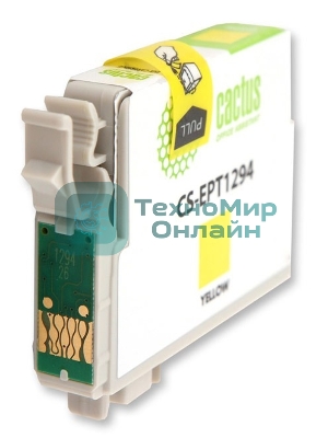 Картридж струйный Cactus CS-EPT1294 (T1294) желтый (10 мл) для Epson Stylus Office B42/BX305/BX305F/BX320/BX525/BX625/SX420/SX425