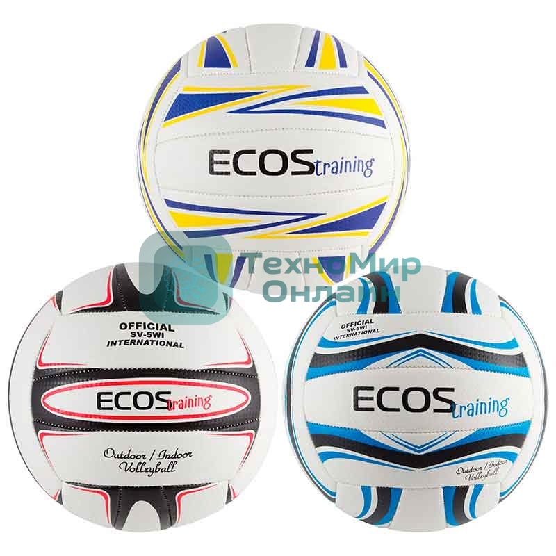 Ecos Мяч волейбольный (микс цветов в транспортной упаковке - по 8 штук каждого цвета, всего - 3 цвета)