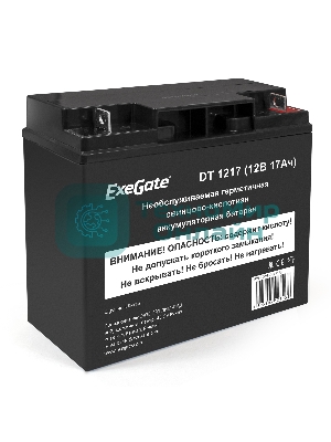 Батарея для ИБП ExeGate DT 1217 (12V 17Ah, клеммы F3 (болт М5 с гайкой))