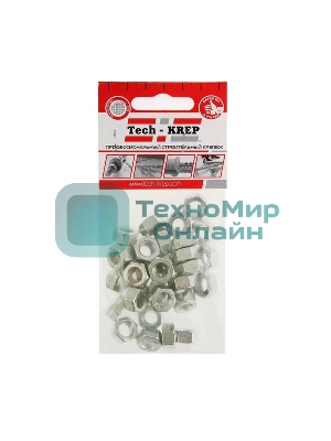 Гайка шестигранная М8 цинк. DIN 934 (уп.35шт) пакет Tech-Krep 103026