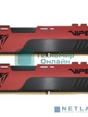 Оперативная память Patriot Viper Elite II, DDR4, 16GB (2x8 GB), 3200 MHz, CL18, DIMM, радиатор, красный, черный