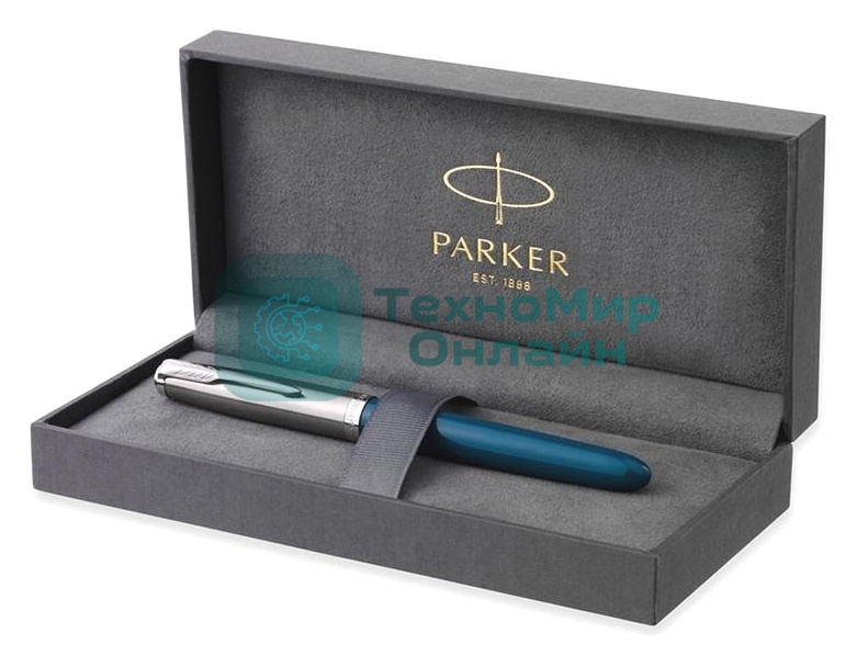 Ручка перьевая Parker 51 Core (CW2123506) Teal Blue CT, F, сталь нержавеющая, подарочная коробка