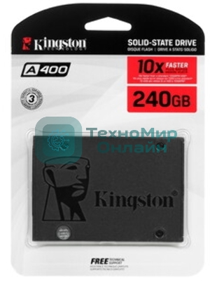 Накопитель SSD Kingston A400, 240Gb, SATA III, 2.5