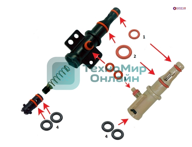 Ремкомплект штуцера подачи воды Philips, Saeco, Gaggia