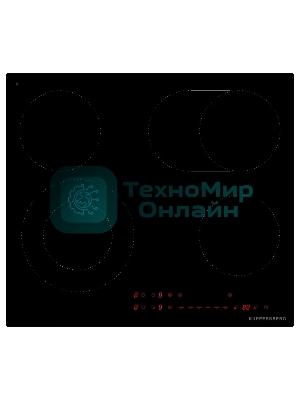 Варочная панель Kuppersberg ECS 624 Варочная панель Kuppersberg, электрическая, High-Tech, 60 см, пауза, таймер, блокировка панели управления, автоматическое отключение, 9 уровней мощности, прямые края, индикация остаточного тепла, сенсорное управление, черный