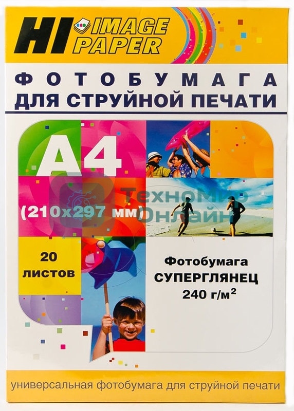 Бумага Hi-Black A2122/PH240-A4-20 суперглянец односторонняя (Hi-image paper) A4, 240 г/м, 20 л.